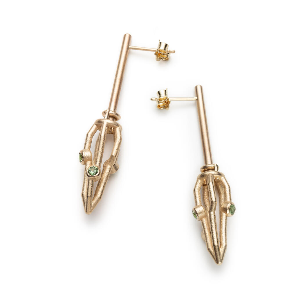 Earrings No. 43555925 - 14k gold, sapphires