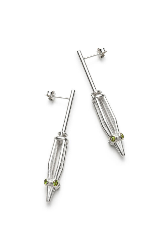 Earrings No. 86079515 - sterling silver, tourmalines